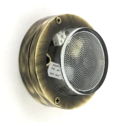 Außenwandleuchten|Rustikale Lampen*Andromeda Wandleuchte außen Glas Messing massiv G9 IP64 D: 14 cm