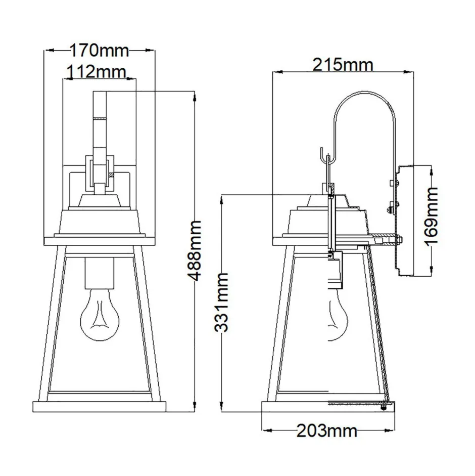 Elstead Wandleuchte außen H: 48,8 cm IP44 E27 in Bronze Garten< Außenwandleuchten|Gartenlaternen