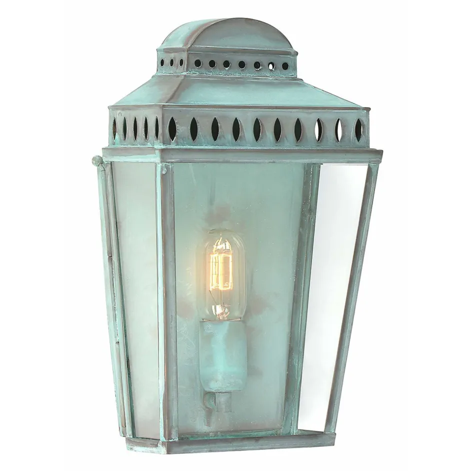 Elstead Wandleuchte Außen in Grün antik aus Messing Vintage< Außenleuchten Messing|Gartenlaternen