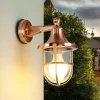 Rustikale Lampen|Metall Lampen*Lido Wandleuchte außen in Kupfer IP64 Messing Maritim SANTORIN
