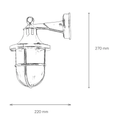 Rustikale Lampen|Metall Lampen*Lido Wandleuchte außen in Kupfer IP64 Messing Maritim SANTORIN