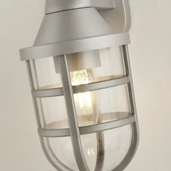 Searchlight Wandleuchte außen in Silber IP44 E27 Maritim H: 21 cm< Maritime Lampen|Gartenlaternen