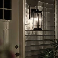 Außenwandleuchten|Gartenlaternen*Elstead Wandleuchte außen IP44 40,6 cm hoch Aluminium Glas E27