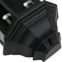 Rustikale Lampen|Maritime Lampen*Easylight Wandleuchte Außen IP44 Glas Alu H: 43 cm 2x E27 Schwarz