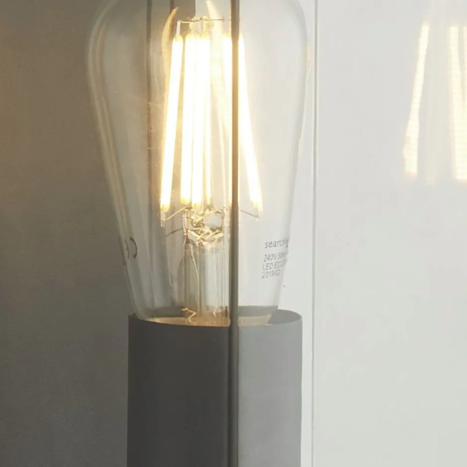 Searchlight Wandleuchte außen IP44 Grau H: 27 cm E27 Aluminium< Metall Lampen|Vintage Lampen