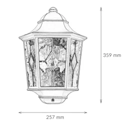 Elstead Wandleuchte Außen Kirchenglas IP43 Schwarz Haus< Vintage Lampen|Rustikale Lampen
