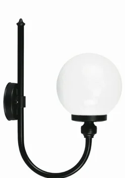 Außenleuchten Antik|Außenwandleuchten*Lido Wandleuchte Außen Kugel Schirm Schwarz Weiß E27 IP43