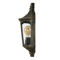 Vintage Lampen|Rustikale Lampen*Elstead Wandleuchte Außen Laterne Goldschwarz Aluminium