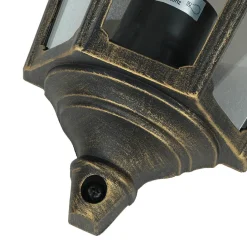 Vintage Lampen|Rustikale Lampen*Elstead Wandleuchte Außen Laterne Goldschwarz Aluminium