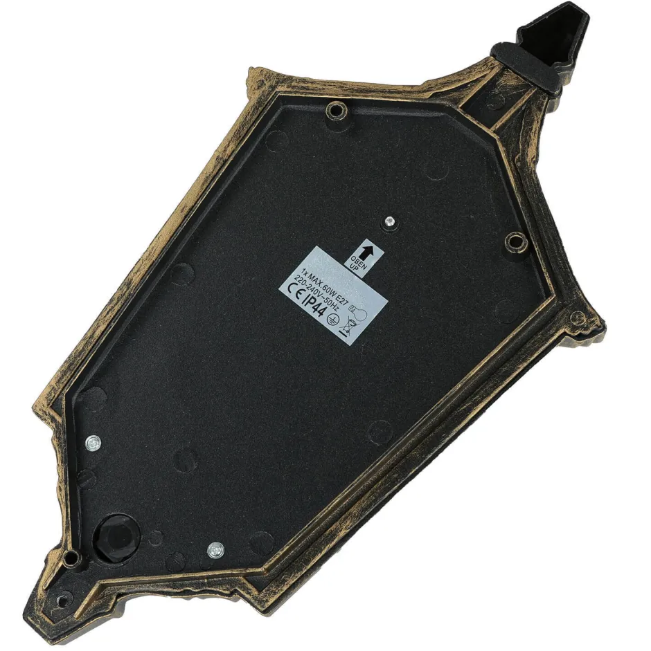 Vintage Lampen|Rustikale Lampen*Elstead Wandleuchte Außen Laterne Goldschwarz Aluminium