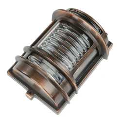 Rustikale Lampen|Metall Lampen*Lido Wandleuchte außen Messing Glas IP64 E27 Kupfer antik