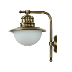 Außenwandleuchten|Rustikale Lampen*Lido Wandleuchte Außen Messing Glas Maritim Balkon Hof