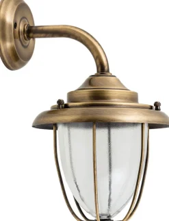 Lido Wandleuchte Außen Messing Maritim Haus GREVENA< Außenwandleuchten|Rustikale Lampen