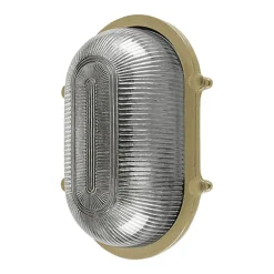 Andromeda Wandleuchte außen Messing Glas 26 cm IP64 Maritim THERA< Außenwandleuchten|Feuchtraumleuchten