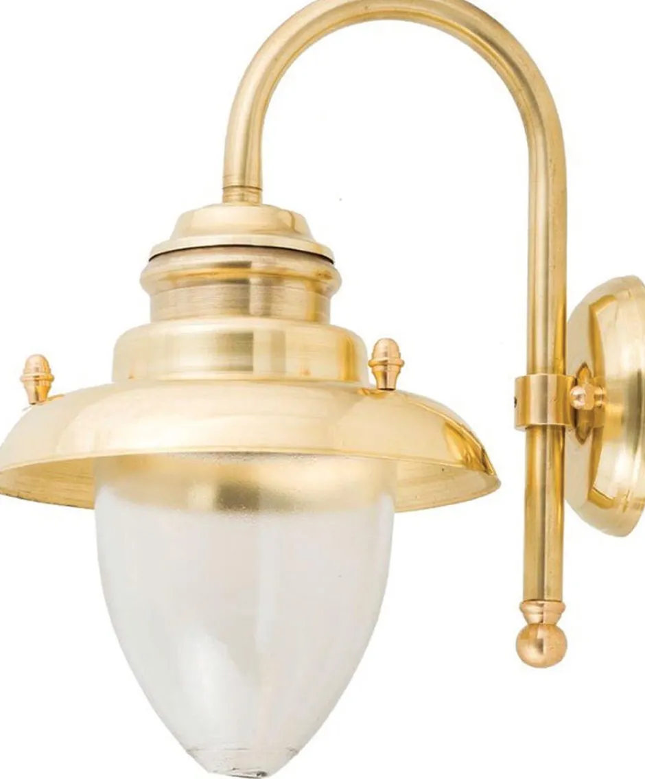 Außenleuchten Antik|Außenleuchten Messing*Lido Wandleuchte Außen Messing Glas Maritim Haus Hof