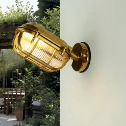 Lido Wandleuchte Außen Messing Maritim IP64 Haus Terrasse< Metall Lampen|Messinglampen