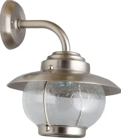 Lido Wandleuchte Außen Nickel Echt-Messing IP23 Maritim< Außenleuchten Antik|Außenleuchten Messing