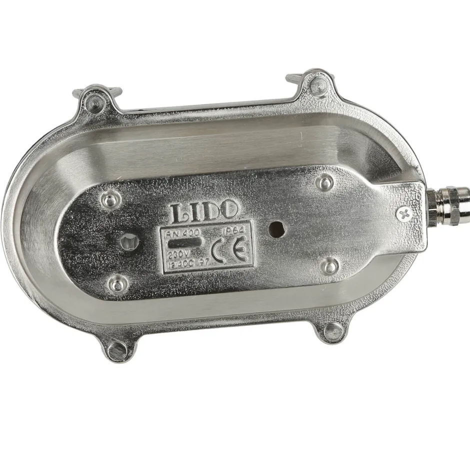 Rustikale Lampen|Metall Lampen*Lido Wandleuchte Außen Nickel Maritim IP64 Echt-Messing