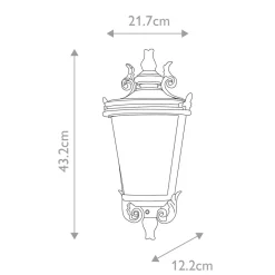 Glaslampen|Metall Lampen*Elstead Wandleuchte außen Rauchglas Aluminium IP44 H: 43,2 cm