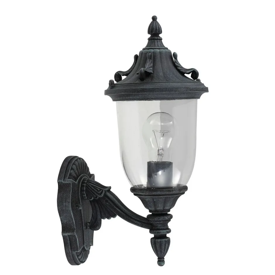 Außenleuchten Antik|Außenwandleuchten*Elstead Wandleuchte außen Schwarz Grün antik Aluminium Glas IP44