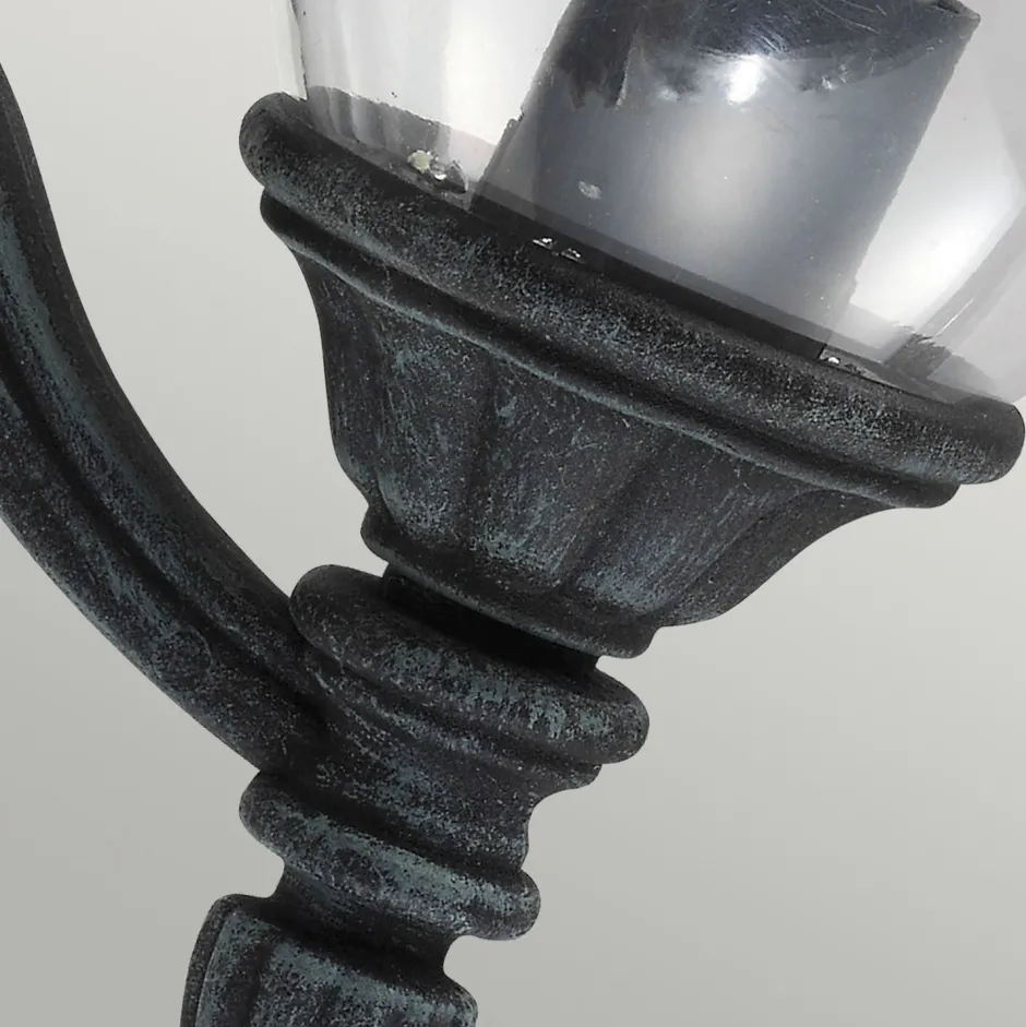 Außenleuchten Antik|Außenwandleuchten*Elstead Wandleuchte außen Schwarz Grün antik Aluminium Glas IP44