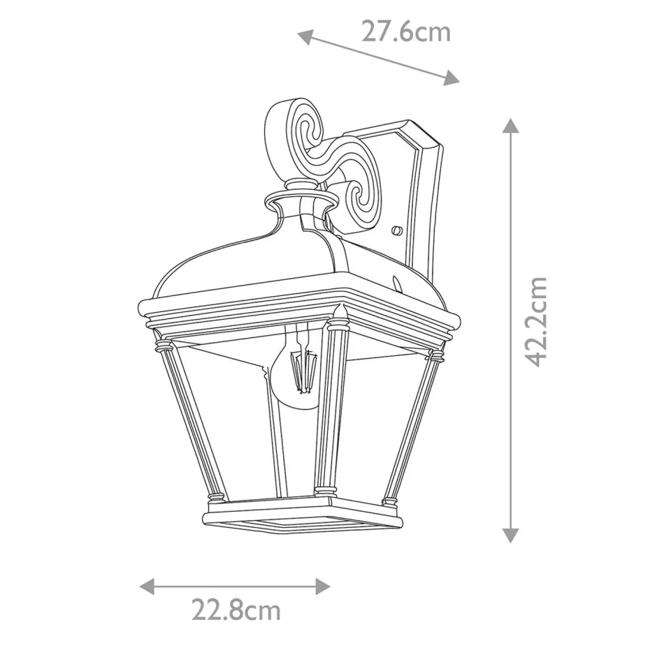 Elstead Wandleuchte außen Schwarz 42,2 cm hoch IP44 E27< Gartenlaternen|Außenwandleuchten