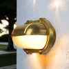 Lido Wandleuchte Außen Terrasse Messing oval Maritim< Metall Lampen|Messinglampen