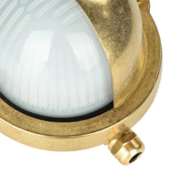 Lido Wandleuchte Außen Terrasse Messing oval Maritim< Metall Lampen|Messinglampen