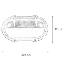 Lido Wandleuchte Außen Terrasse Messing oval Maritim< Metall Lampen|Messinglampen