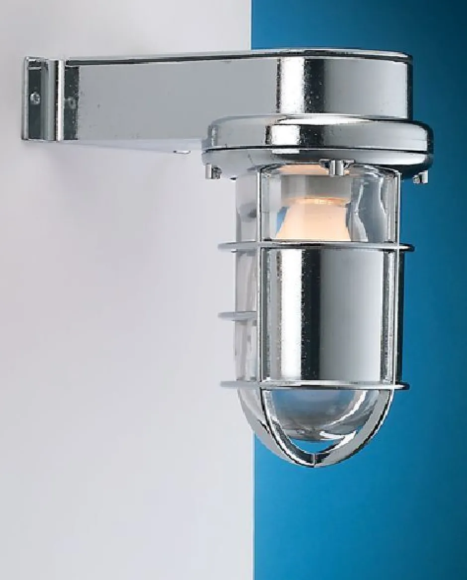 Außenleuchten Antik|Außenleuchten Messing*Laura Suardi Wandleuchte Außen verchromt Maritim IP55 Eingang