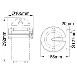 Metall Lampen|Vintage Lampen*Elstead Wandleuchte außen Vintage 29,2 cm hoch IP44 E27