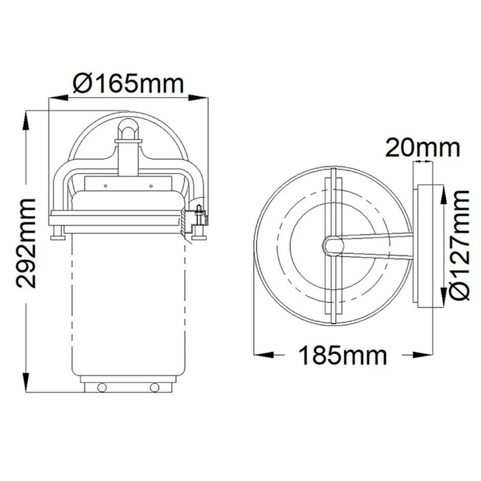 Metall Lampen|Vintage Lampen*Elstead Wandleuchte außen Vintage 29,2 cm hoch IP44 E27