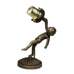 Giovanni Battista Wandleuchte aus Echt-Messing Antik Bronze Putti< Wandleuchten|Esszimmer Lampen