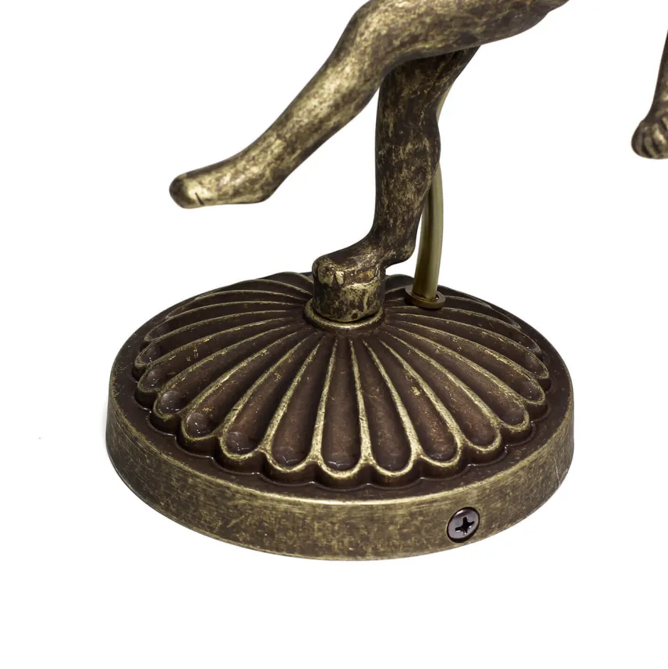 Giovanni Battista Wandleuchte aus Echt-Messing Antik Bronze Putti< Wandleuchten|Esszimmer Lampen