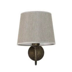 Wandleuchten|Esszimmer Lampen*Giovanni Battista Wandleuchte aus Echt-Messing mit Stoffschirm Beige