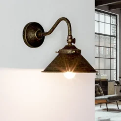 Giovanni Battista Wandleuchte aus Messing in Bronze Antik< Metall Lampen|Messinglampen