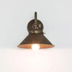 Giovanni Battista Wandleuchte aus Messing in Bronze Antik< Metall Lampen|Messinglampen