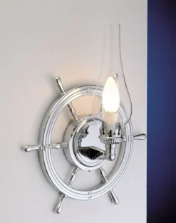 Laura Suardi Wandleuchte Bad Flur Chrom Maritim Ø32cm Messing< Wandleuchten|Jugendstil Lampen