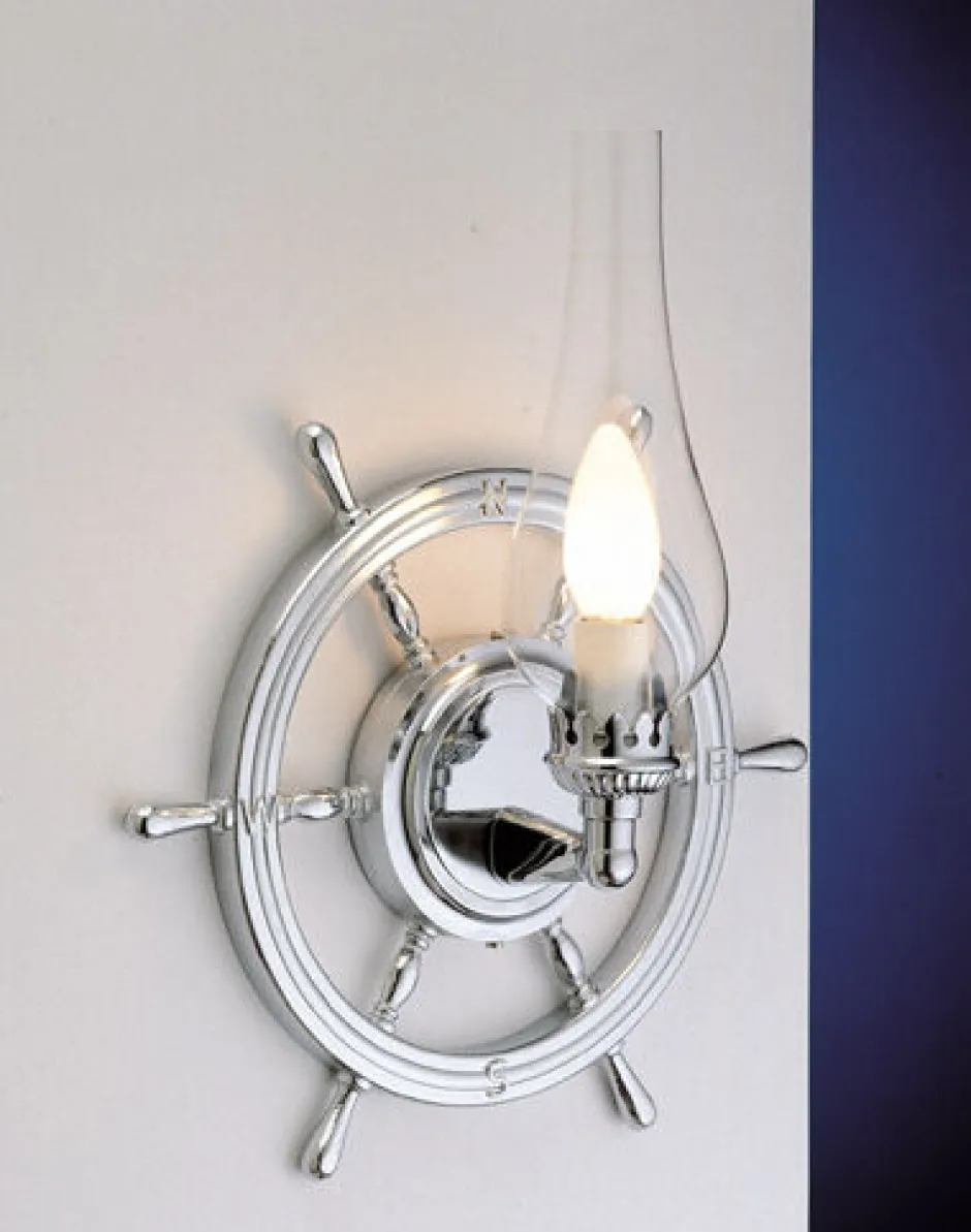 Laura Suardi Wandleuchte Bad Flur Chrom Maritim Ø32cm Messing< Wandleuchten|Jugendstil Lampen