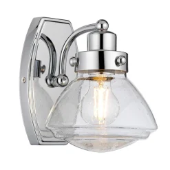 Elstead Wandleuchte Bad H: 22,1 cm IP44 E27 Chrom aus Metall Regenglas< Wandleuchten|Badezimmer Lampe