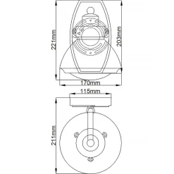 Elstead Wandleuchte Bad H: 22,1 cm IP44 E27 Chrom aus Metall Regenglas< Wandleuchten|Badezimmer Lampe