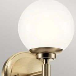 Wandleuchten|Metall Lampen*Elstead Wandleuchte Bad Kugelschirm H: 34,8 cm mit LED G9 3000K