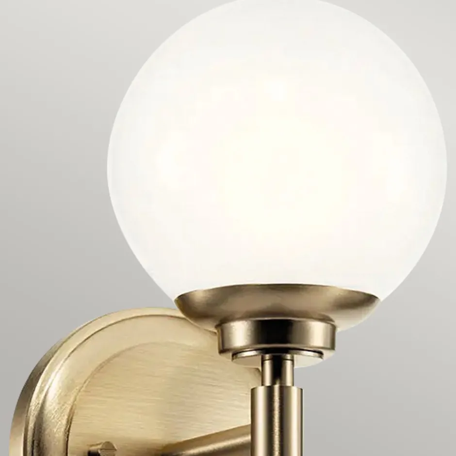 Wandleuchten|Metall Lampen*Elstead Wandleuchte Bad Kugelschirm H: 34,8 cm mit LED G9 3000K