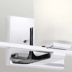 Wandleuchten|Badezimmer Lampe*Elstead Wandleuchte Bad LED G9 IP44 3000 K Glas Metall B: 58,4 cm