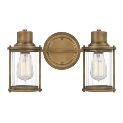 Elstead Wandleuchte Bad Vintage IP44 B: 38,1 cm Metall Glas 2x E27< Wandleuchten|Badezimmer Lampe