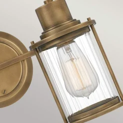 Elstead Wandleuchte Bad Vintage IP44 B: 38,1 cm Metall Glas 2x E27< Wandleuchten|Badezimmer Lampe