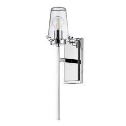 Wandleuchten|Glaslampen*Elstead Wandleuchte Badezimmer Chrom 56 cm hoch E27 IP44