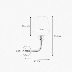 Wandleuchten|Badezimmer Lampe*Giovanni Battista Wandleuchte Badezimmer H: 28,5 cm Messing Glas E27 TALIS