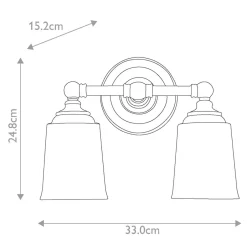 Wandleuchten|Badezimmer Lampe*Elstead Wandleuchte Badezimmer LED G9 IP44 B: 33 cm in Messing