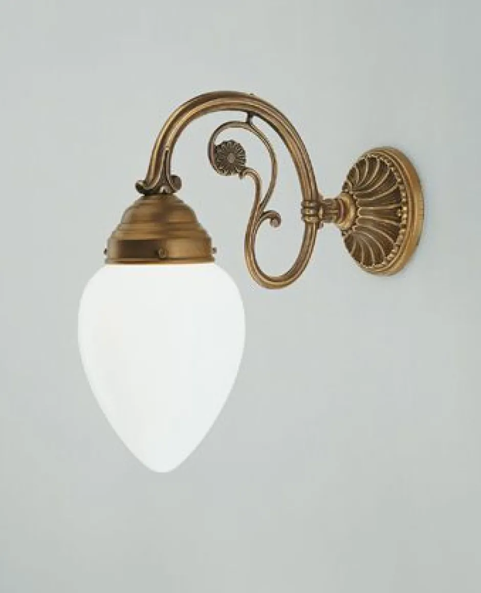 Berliner Messingleuchten Wandleuchte Berliner Messing Glas E27 T:30 cm blendarm< Wohnzimmerlampen|Küchenlampen